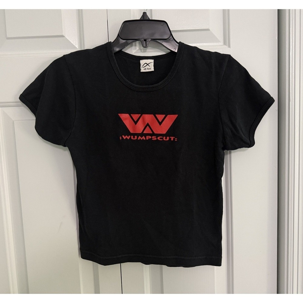 Vintage Wumpscut 90s Industrial Band Womens T Shirt Size XS/S Black Red Logo Tee